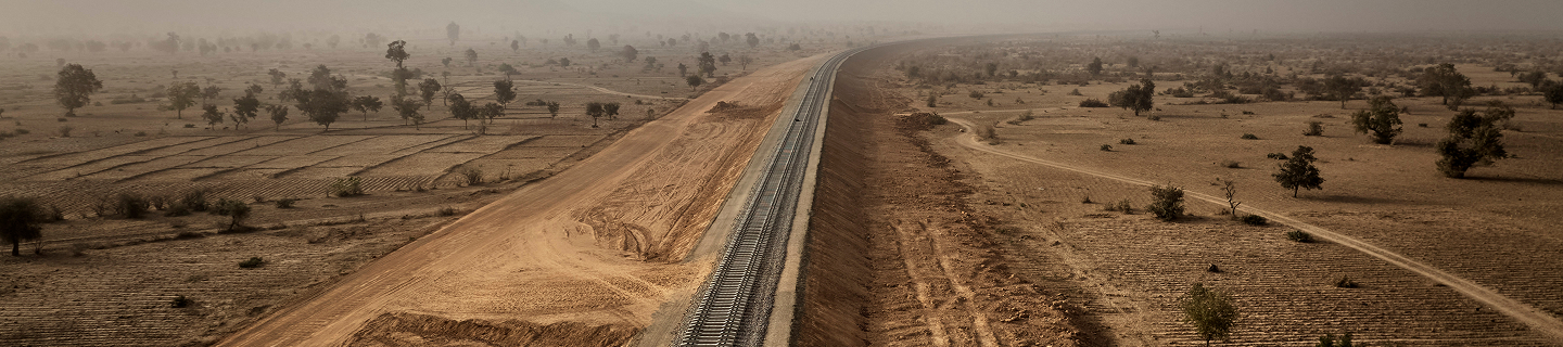 Aerial view of the Mota-Engil railway infrastructure project in Nigeria desktop